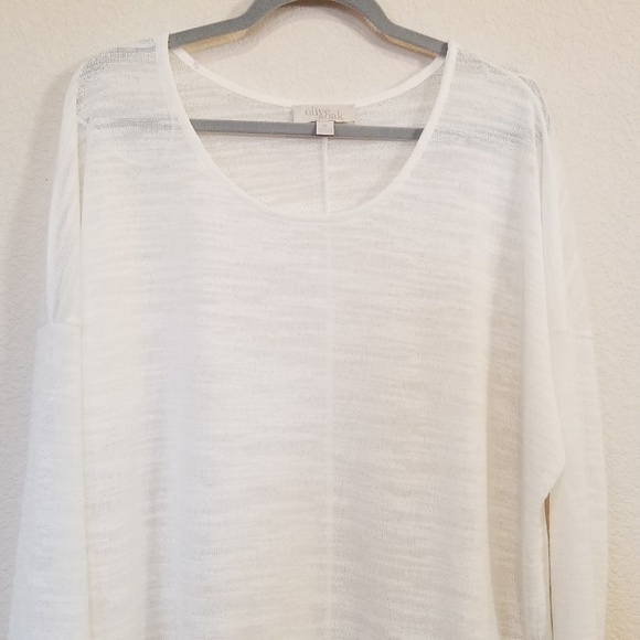 Olive & Oak white knit top dolman sleeves size XL - Picture 2 of 6